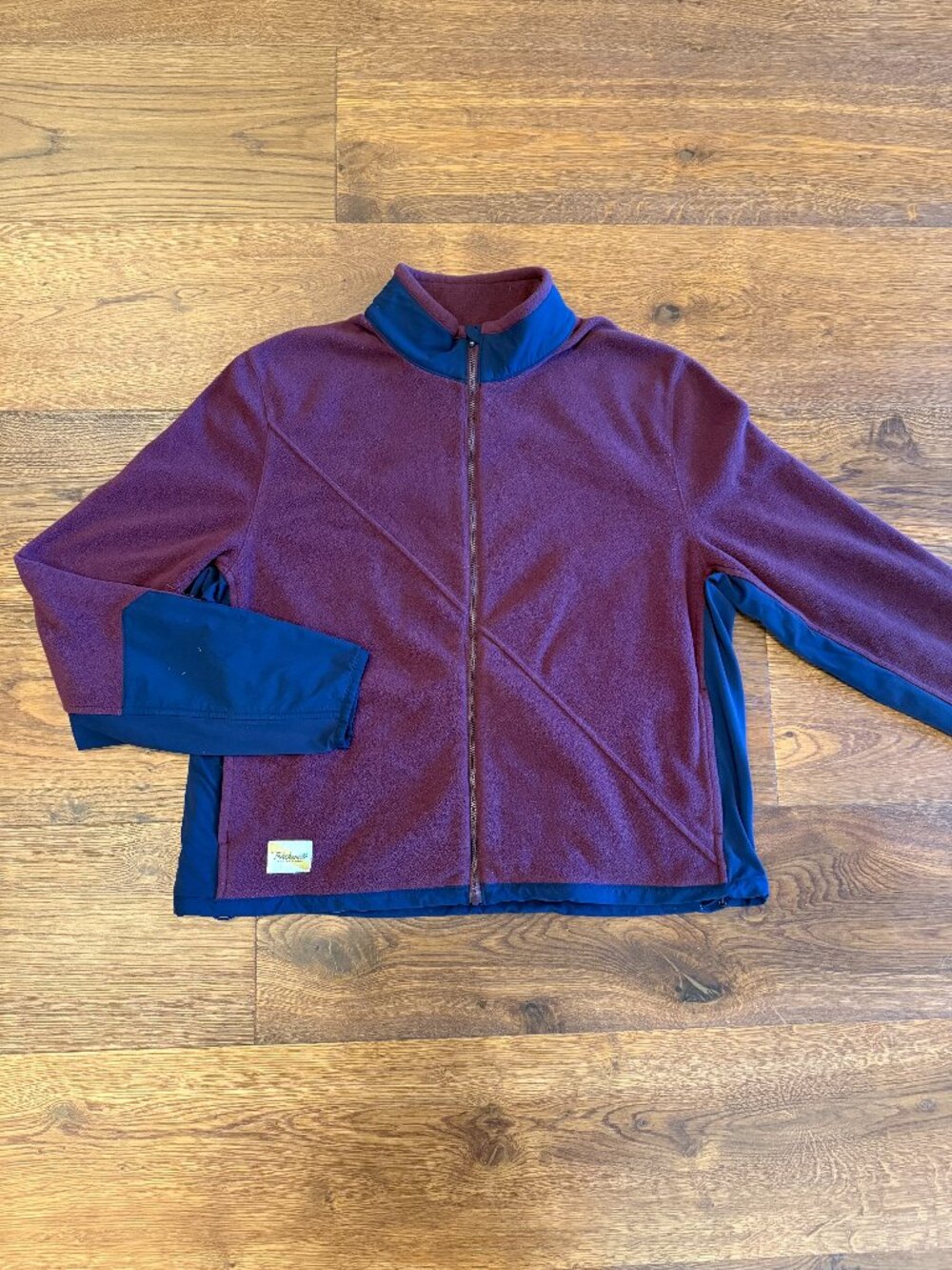 Tracksmith - Franklin Fleece Full Zip Polartec Fleece - Wine & Navy - Size XL
